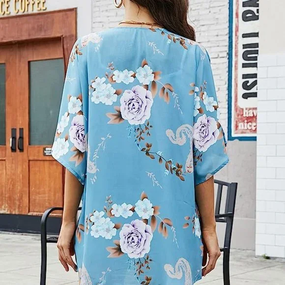 Floral Kimono / Swim Coverup - Picture 4 of 9